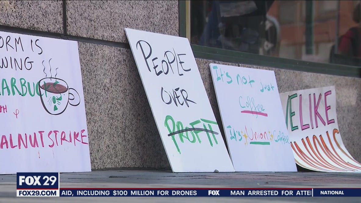 'We are the power': Philadelphia Starbucks workers go on strike to unionize